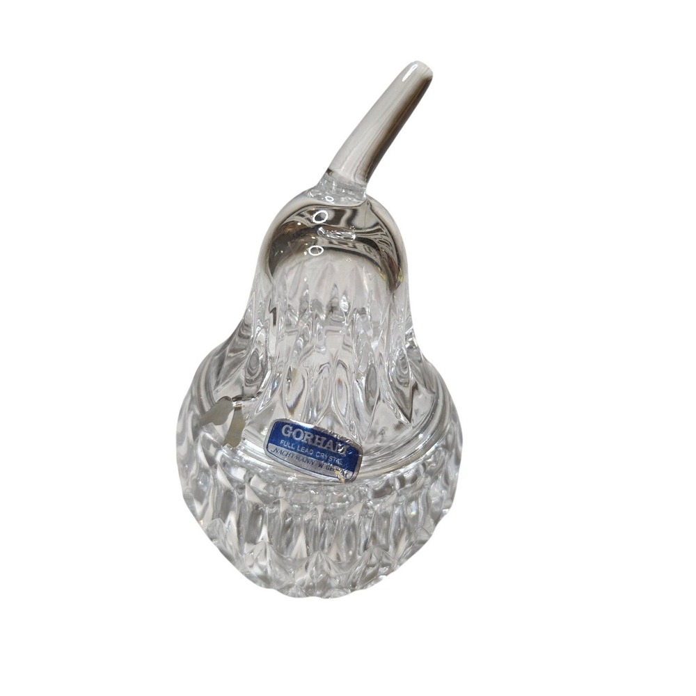 Gorham Full Lead Crystal Pear Trinket Box Nachtmann‎ West Germany Cut Glass Dish